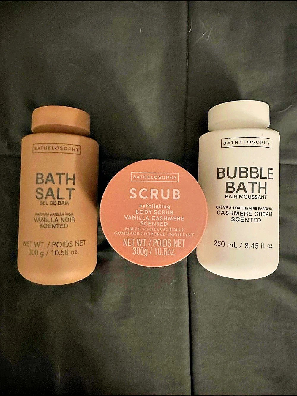 Body Bath Salt, Scrub & Bubble Bath Set